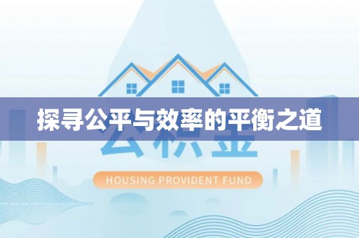 北流探寻公平与效率的平衡之道