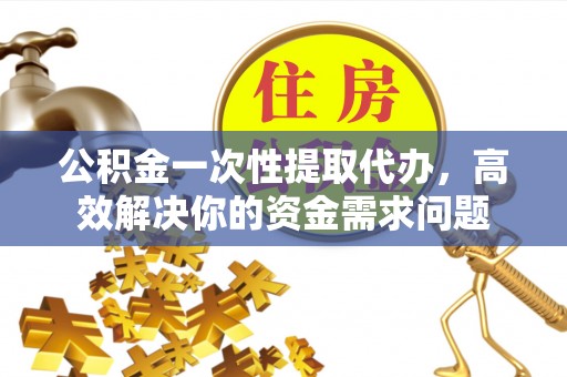 北流公积金一次性提取代办，高效解决你的资金需求问题