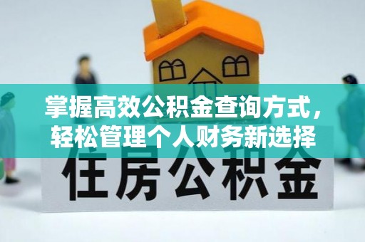 北流掌握高效公积金查询方式，轻松管理个人财务新选择