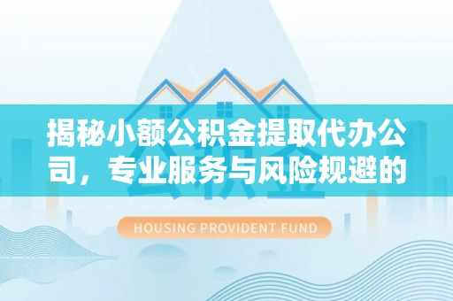北流揭秘小额公积金提取代办公司，专业服务与风险规避的平衡艺术