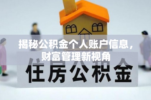 北流揭秘公积金个人账户信息，财富管理新视角